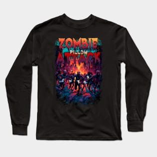 zombie pillow attack Long Sleeve T-Shirt